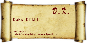 Duka Kitti névjegykártya